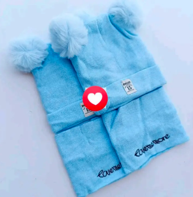 2PC Baby Hat and Matching Scarf Set – Warm, Soft & Stylish Winter Wear for Boys, Girls and Unisex
