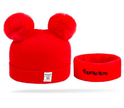 2PC Baby Hat and Matching Scarf Set – Warm, Soft & Stylish Winter Wear for Boys, Girls and Unisex