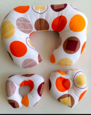 3-in-1 Nursing Pillow - Cotton, Multicolor, Baby Neck & Head Support, Tummy Time, Sit-Me-Up