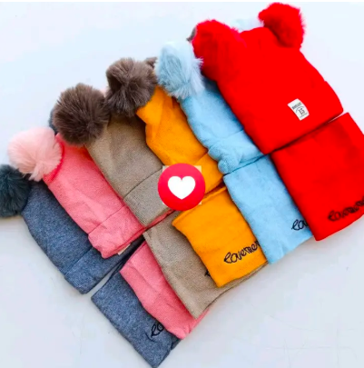 2PC Baby Hat and Matching Scarf Set – Warm, Soft & Stylish Winter Wear for Boys, Girls and Unisex