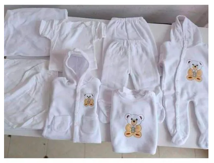 8PCS UNISEX NEWBORN BABY RECEIVING SET-White