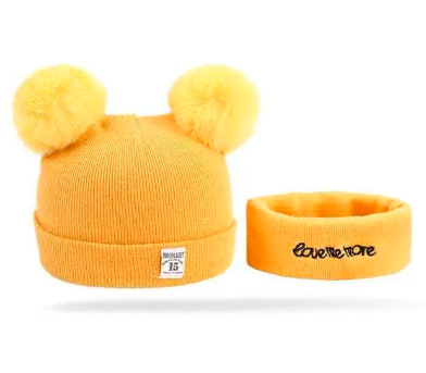 2PC Baby Hat and Matching Scarf Set – Warm, Soft & Stylish Winter Wear for Boys, Girls and Unisex