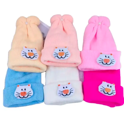 Soft Knitted Newborn Baby Cap – Warm Winter Beanie Hat for Boys & Girls (0–24 Months)