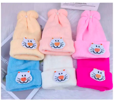 Soft Knitted Newborn Baby Cap – Warm Winter Beanie Hat for Boys & Girls (0–24 Months)