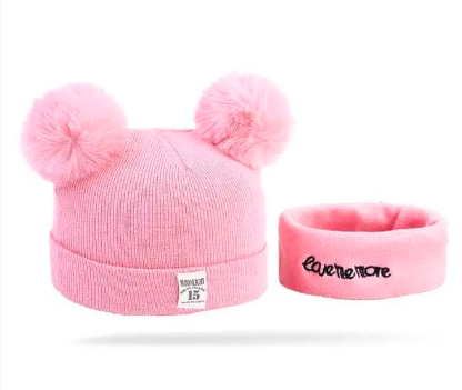2PC Baby Hat and Matching Scarf Set – Warm, Soft & Stylish Winter Wear for Boys, Girls and Unisex