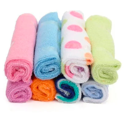 8Pcs Baby Washcloths & Bath Towels Set – Ultra-Soft Pure Cotton | Assorted Colors | Super Absorbent Face Towels for Newborns & Infants/baby wash cloths