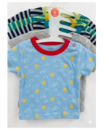 Premium Baby T-Shirt Multipack – Assorted Cute Prints for Boys & Girls age o-3 months