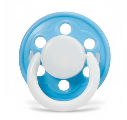 Momeasy Ergonomic Baby Silicone Pacifier with Protective Cap - 3-in-1 Soother, Teether & Teething Pacifier - Soft & Anti-Irritation