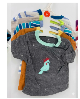 Premium Baby T-Shirt Multipack – Assorted Cute Prints for Boys & Girls age o-3 months