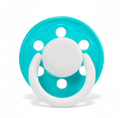 Momeasy Ergonomic Baby Silicone Pacifier with Protective Cap - 3-in-1 Soother, Teether & Teething Pacifier - Soft & Anti-Irritation