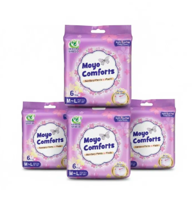 Moyo Comforts Maternity Pads - 6 Pcs Ultra-Absorbent Postpartum Sanitary Pants for After Delivery - Leak-Proof, Breathable & Heavy Flow Protection