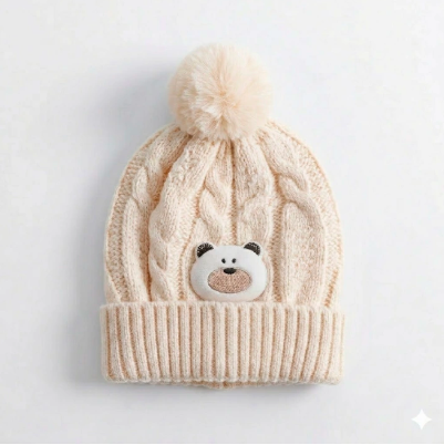 Premium Warm Baby Beanie – Comfortable Breathable Cotton Lining – Cute Designs