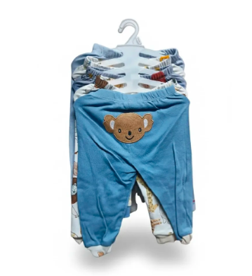 5PCS Baby Cotton Trousers Set – Ultra-Soft & Breathable Newborn Pants | Comfortable Elastic Waistband Leggings for Boys & Girls (0-24M)