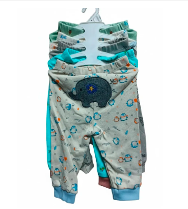 5PCS Baby Cotton Trousers Set – Ultra-Soft & Breathable Newborn Pants | Comfortable Elastic Waistband Leggings for Boys & Girls (0-24M)
