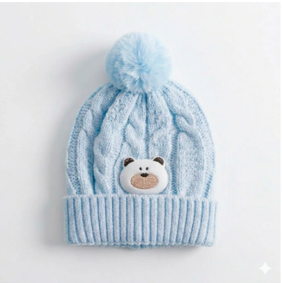 Premium Warm Baby Beanie – Comfortable Breathable Cotton Lining – Cute Designs