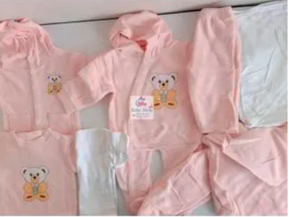 8PCS UNISEX NEWBORN BABY RECEIVING SET-Pink
