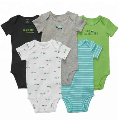 Fashion 5 Pieces Baby Bodysuits/Baby Onesies/Sleepsuit/Romper set offers an adorable and versatile clothing solution for your little one. Made from high-quality, breathable cotton (PRINTS MAY VARY)