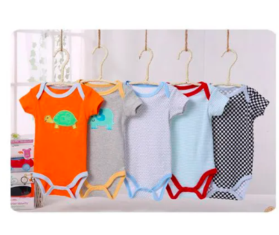 Fashion 5 Pieces Baby Bodysuits/Baby Onesies/Sleepsuit/Romper set offers an adorable and versatile clothing solution for your little one. Made from high-quality, breathable cotton (PRINTS MAY VARY)