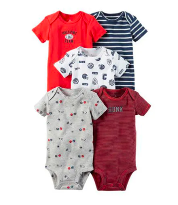 Fashion 5 Pieces Baby Bodysuits/Baby Onesies/Sleepsuit/Romper set offers an adorable and versatile clothing solution for your little one. Made from high-quality, breathable cotton (PRINTS MAY VARY)