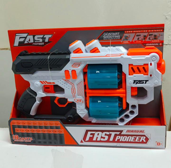 ✨ Premium Fast Pioneer Blaster Toy Gun | Rapid-Fire Action with 18 Plastic Darts | Unique & Classy Professional-Grade Play Blaster ✅