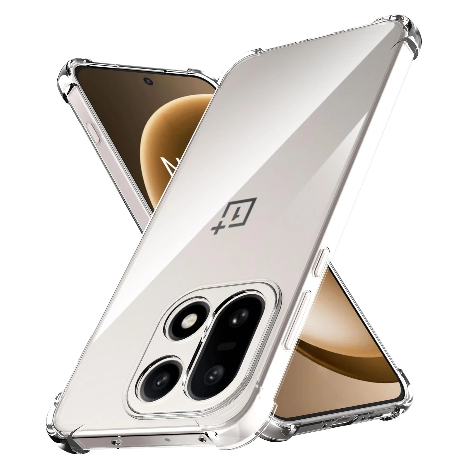Clear Shockproof Flexible Transparent Cover with Airbag Bumpers Case for OnePlus Nord CE3, Nord CE3 Lite, Nord CE4, Nord CE4 Lite, 7 Pro, 8, 9, 10 Pro, 11, 12, 12R, 13, 13R, 15 (Choose correctly)