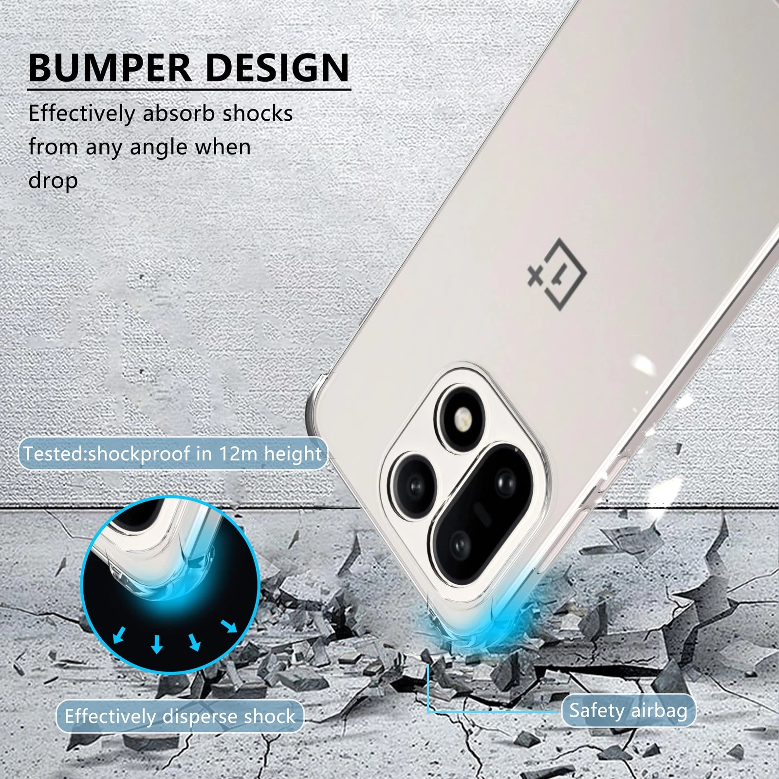 Clear Shockproof Flexible Transparent Cover with Airbag Bumpers Case for OnePlus Nord CE3, Nord CE3 Lite, Nord CE4, Nord CE4 Lite, 7 Pro, 8, 9, 10 Pro, 11, 12, 12R, 13, 13R, 15 (Choose correctly)