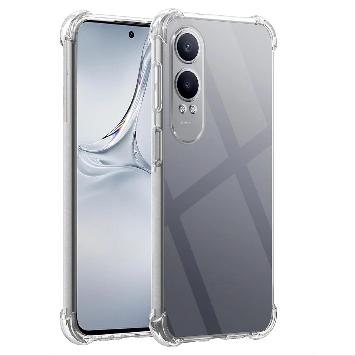 Clear Shockproof Flexible Transparent Cover with Airbag Bumpers Case for OnePlus Nord CE3, Nord CE3 Lite, Nord CE4, Nord CE4 Lite, 7 Pro, 8, 9, 10 Pro, 11, 12, 12R, 13, 13R, 15 (Choose correctly)