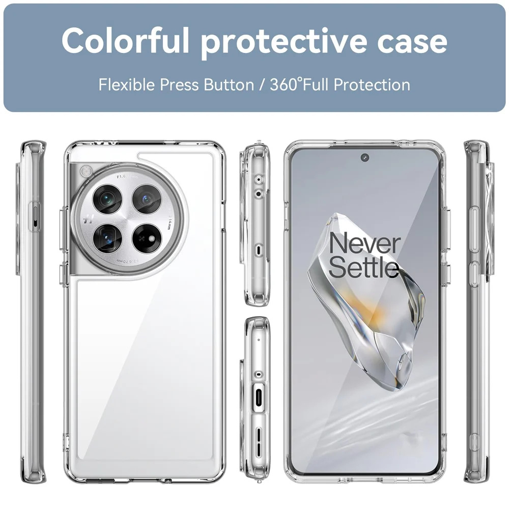 Clear Shockproof Flexible Transparent Cover with Airbag Bumpers Case for OnePlus Nord CE3, Nord CE3 Lite, Nord CE4, Nord CE4 Lite, 7 Pro, 8, 9, 10 Pro, 11, 12, 12R, 13, 13R, 15 (Choose correctly)