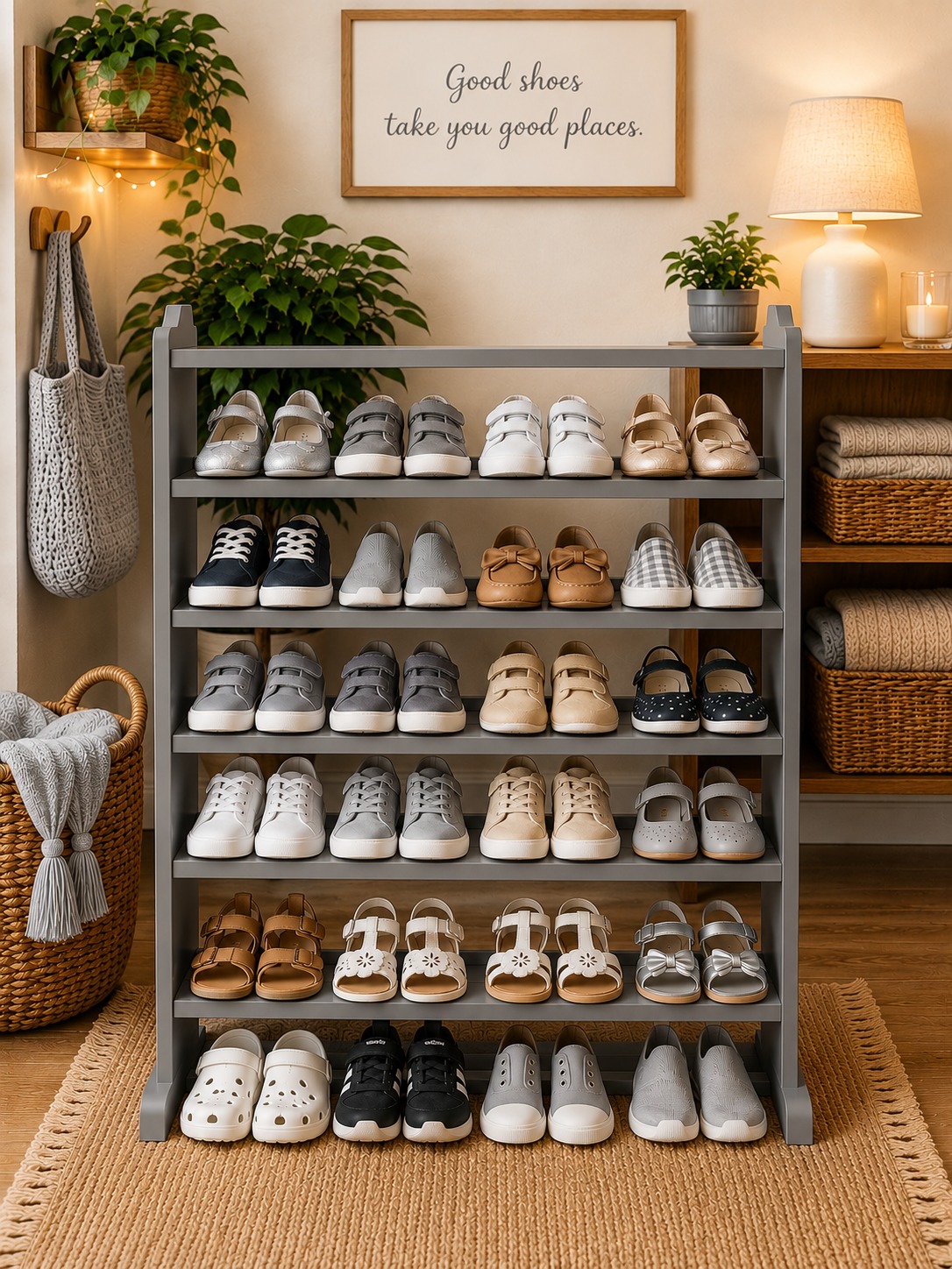 [Superior Quality] Offer price 5 layers Wooden Shoe Rack Economical Shoe Shelf Simple Shoe Cabinet Multi-layer Assembly Door Dormitory Organizer Shoe