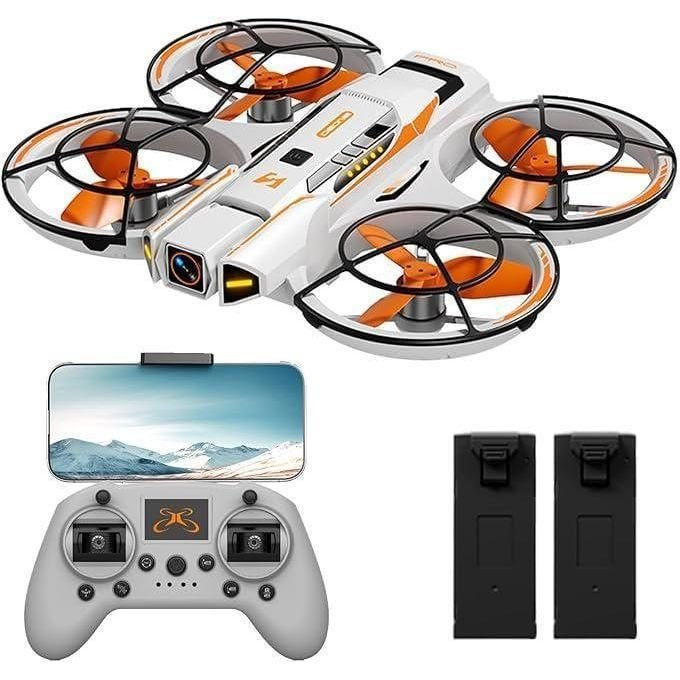A21 Drone with Intelligent Obstacle Avoidance, Dual Camera, 90 Degrees Lens, Unmanned Aerial Vehicle Airdrop, Optical Flow Localization, Active Obstacle Avoidance, 2 batteries. (White-2 batteries)