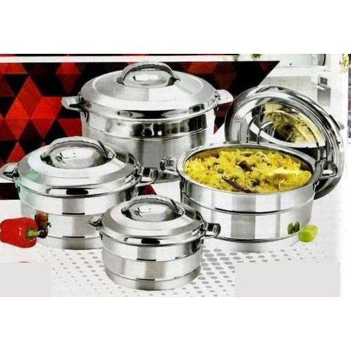 Signature 4 Pcs Insulated Deep Stainless Steel Victoria Insulated Casserole Food Warmer/Cooler/hotpot (1500/2500/3500/5000ml)