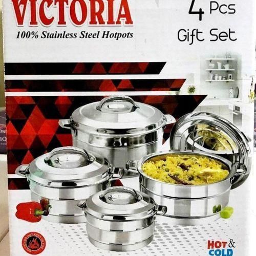 Signature 4 Pcs Insulated Deep Stainless Steel Victoria Insulated Casserole Food Warmer/Cooler/hotpot (1500/2500/3500/5000ml)