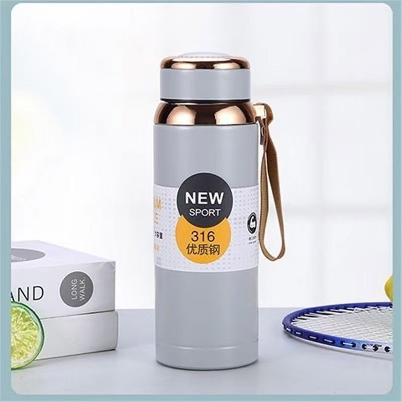 JP 800ML  Stainless Steel Metallic Thermos Vacuum Flask Portable Rope Climbing Sports Travel Cup Water