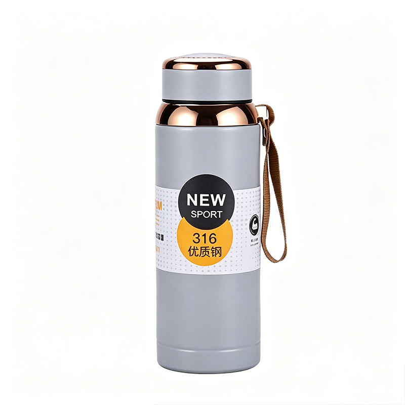 JP 800ML  Stainless Steel Metallic Thermos Vacuum Flask Portable Rope Climbing Sports Travel Cup Water