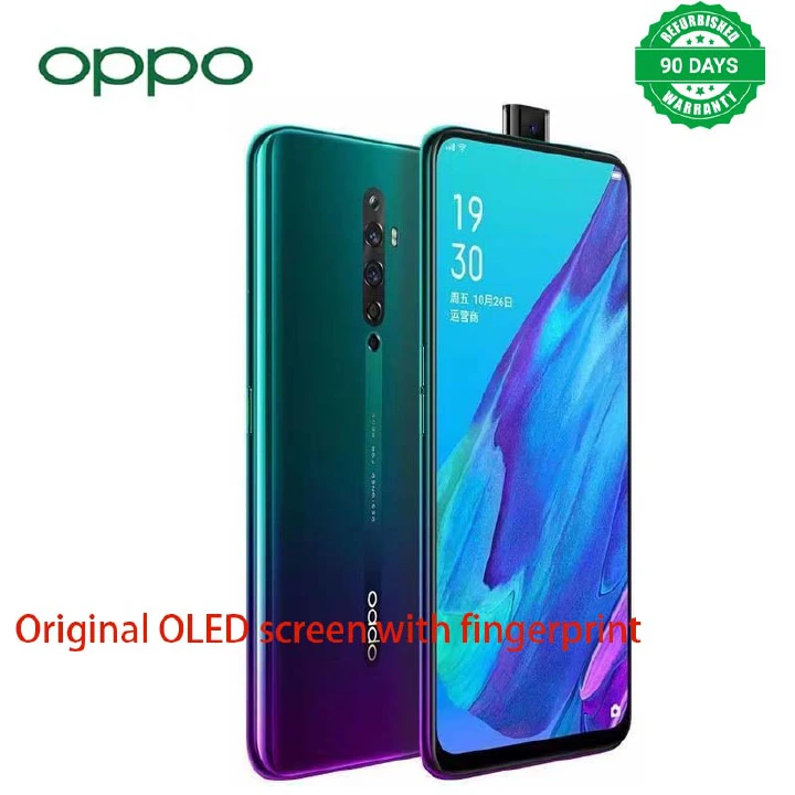 Refurbished (Face Unlock+Fingerprint unlock) OPPO Reno 2Z Smart phone 8GB+128GB Smartphone 6.5 inch 2G/3G/4G LTE 48MP + 13MP + 8MP + 2MP + 16MP Camera Dual SIM 4000mAh