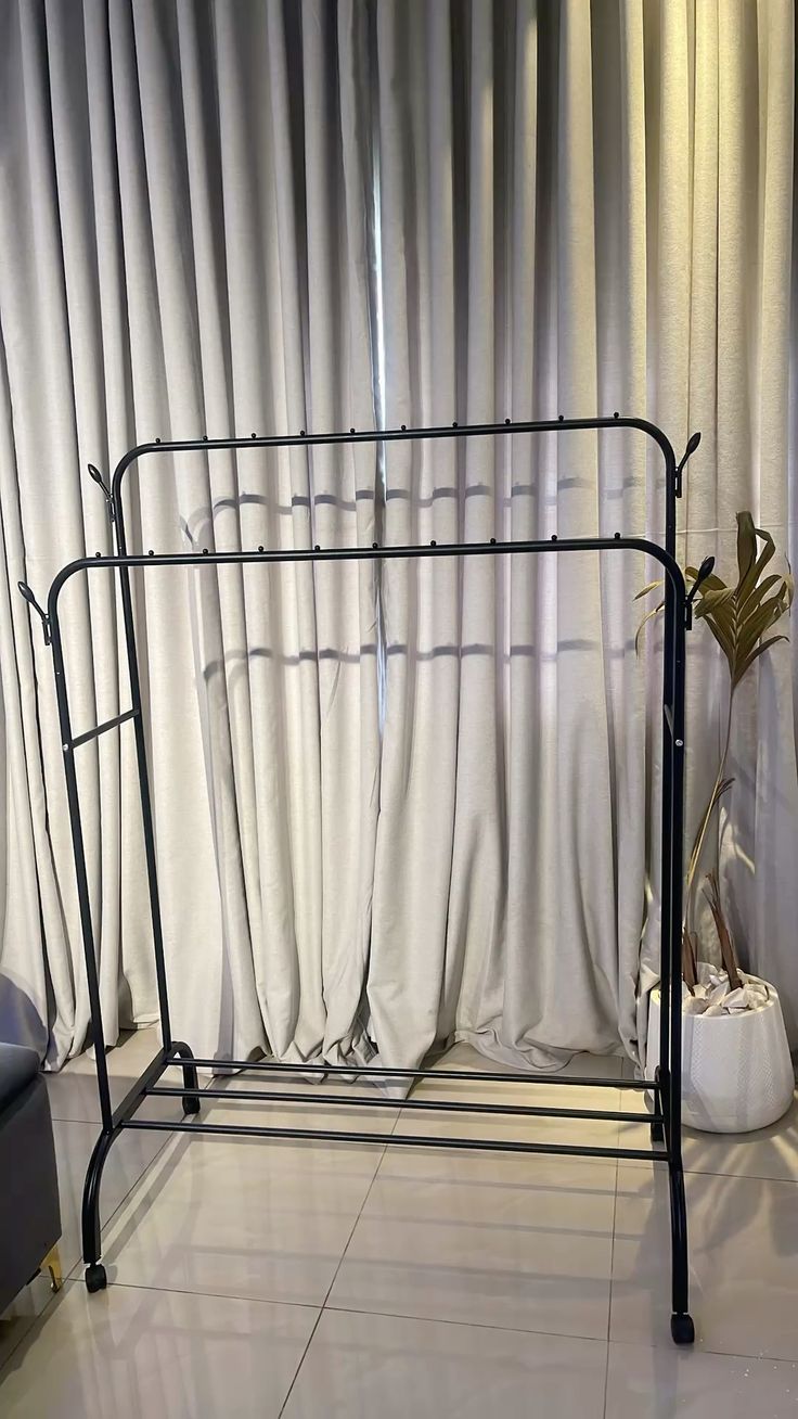 Double Pole Clothing Rack with Wheels & Lower Storage Shelf 110x40x150cm – Heavy Duty Metal Garment Rack for Clothes, Shoes, Boxes & Home Organization