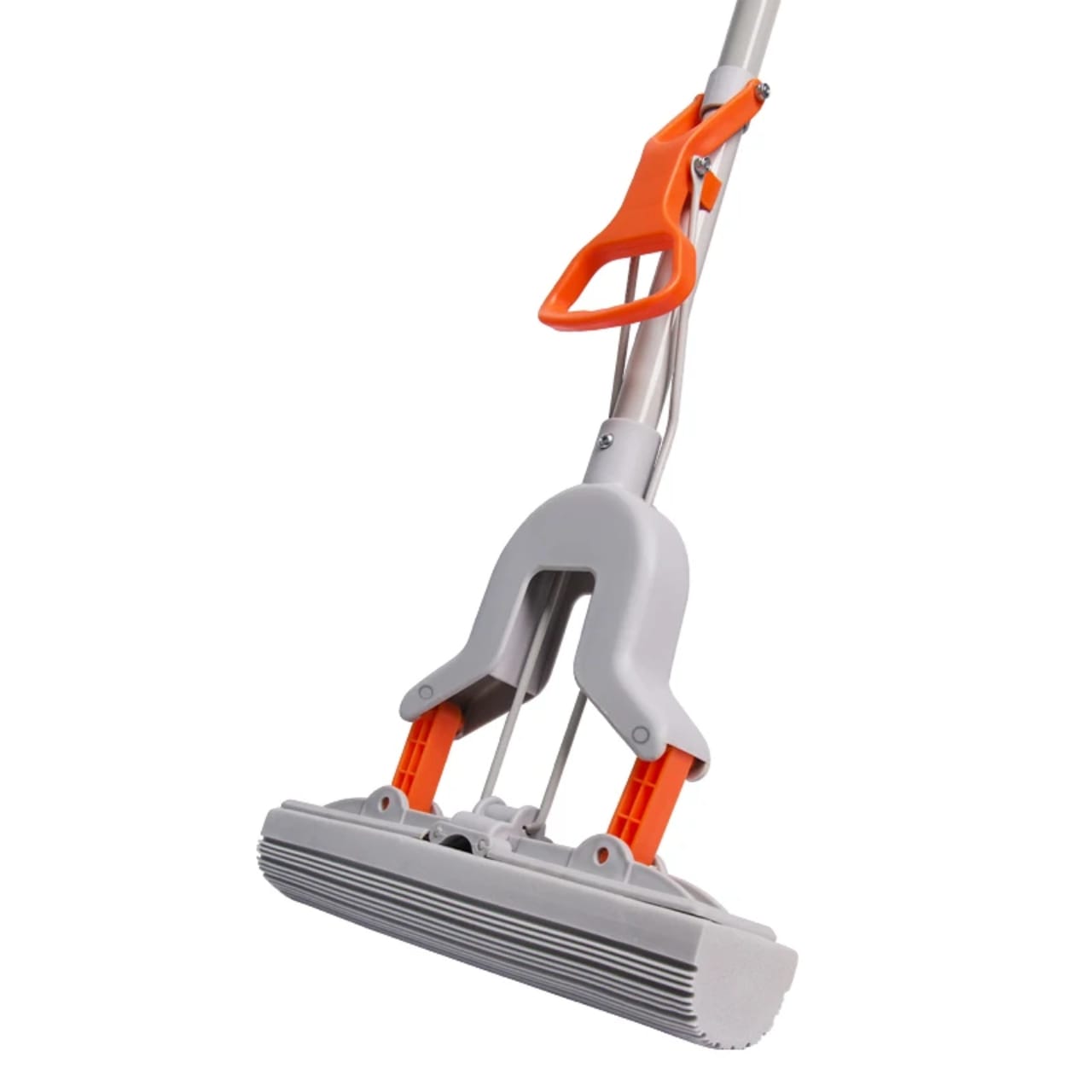 High Quality Self-Squeezing Sponge Mop – Large Floor Cleaning Mop for Wood, Tile & Slippery Floors with Super Absorbent Sponge Head & Easy Wringing Design