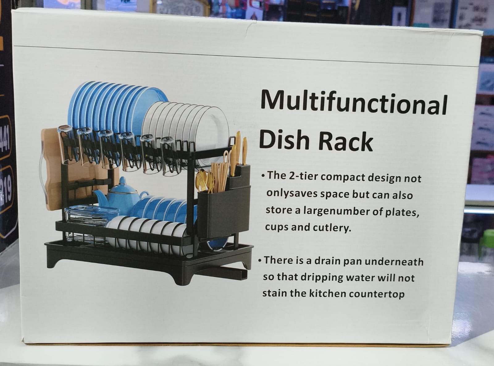 Quality Carbon Steel 2 Tier Dish Rack – Multi-Layer Kitchen Drying Rack for Plates, Bowls, Cups & Cutlery Organization with Space Saving Design
