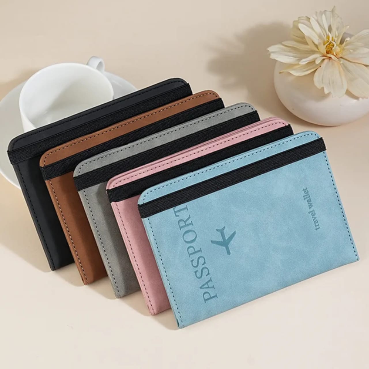 Passport Holder & Passport Cover with RFID Blocker and Suitcase Tag – Travel Wallet Organizer with Card Slots, SIM Card Storage & Document Protection