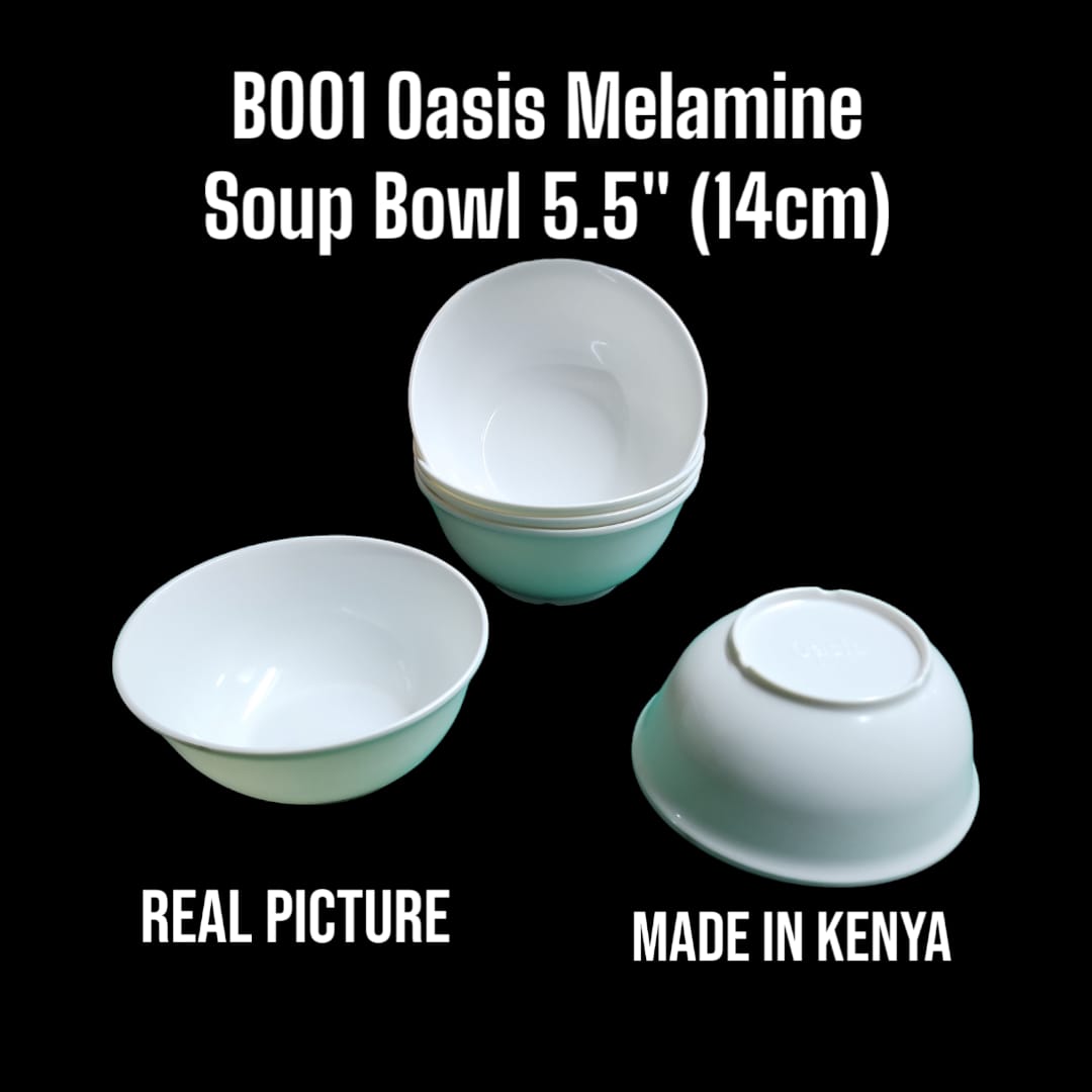 Set of 6 Oasis Melamine Plain White Soup Bowls – Durable Kitchen Serving Bowls for Soup, Cereal, Porridge, Snacks, Salads & Everyday Home Dining Use
