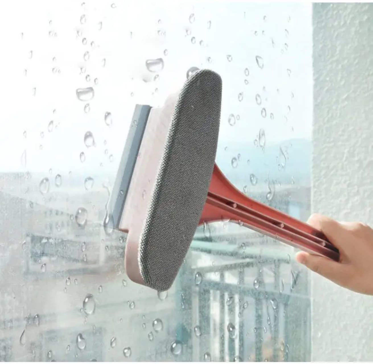 Multi-Function Mesh Screen & Window Cleaner with Long Handle – Detachable Wet & Dry Cleaning Brush for Window Screens, Glass, Doors, High Reach Areas & Home Cleaning