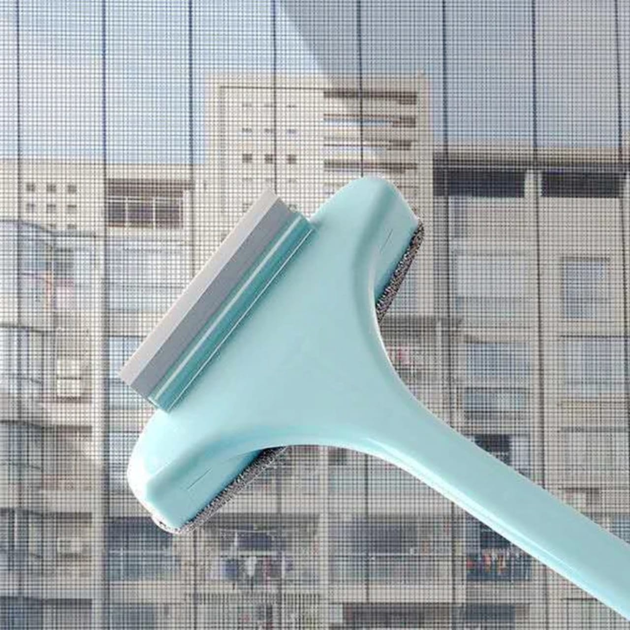 Multi-Function Mesh Screen & Window Cleaner with Long Handle – Detachable Wet & Dry Cleaning Brush for Window Screens, Glass, Doors, High Reach Areas & Home Cleaning