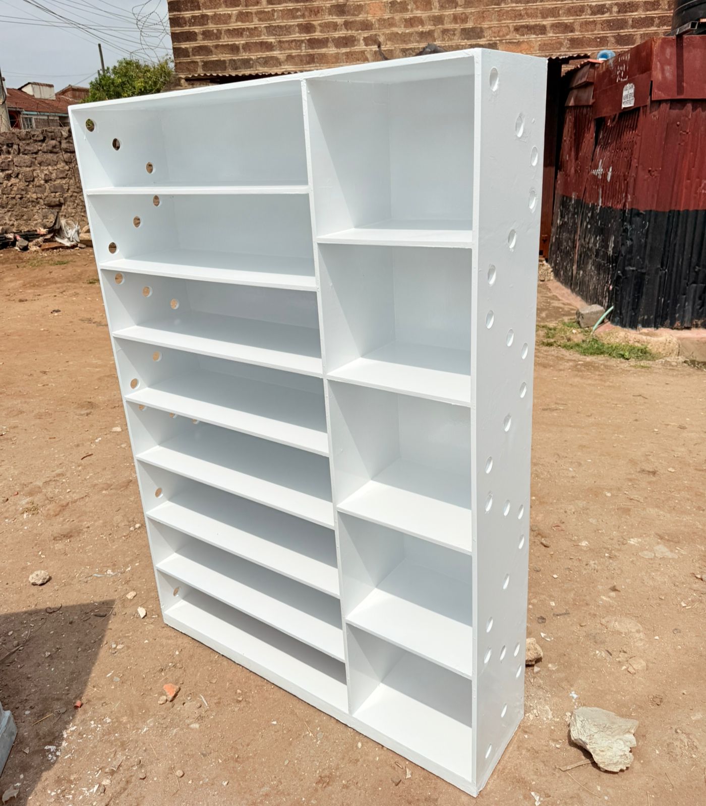 6ft x 5ft Executive Wooden Shoe Rack Cabinet - Large Capacity Shoe Storage Organizer, Modern Shoe Cupboard Wardrobe