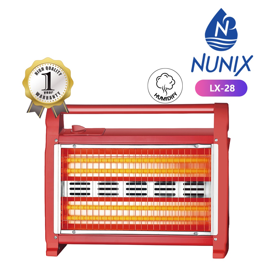 Nunix Room Heater with Humidifier – Electric Quartz Space Heater, Portable 2-in-1 Warm Air Heater, Fast Heating Indoor Room Warmer for Home & Office