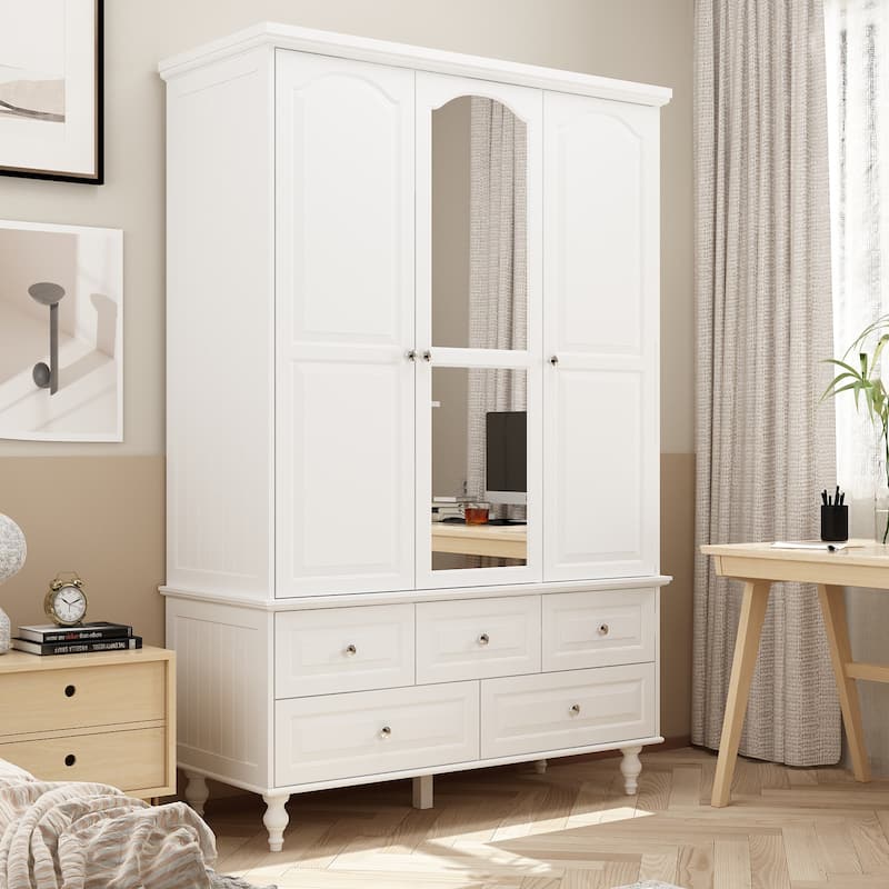 Modern Executive Assembled Wooden Wardrobe - Large Clothes Storage Closet, Bedroom Wardrobe Cabinet Organizer