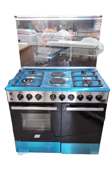 Starworth 60x90 4+2 Stainless Steel Cooker - With Electric Oven Heavy Duty Standing Gas & Electric Cooker Combination Kitchen Stove