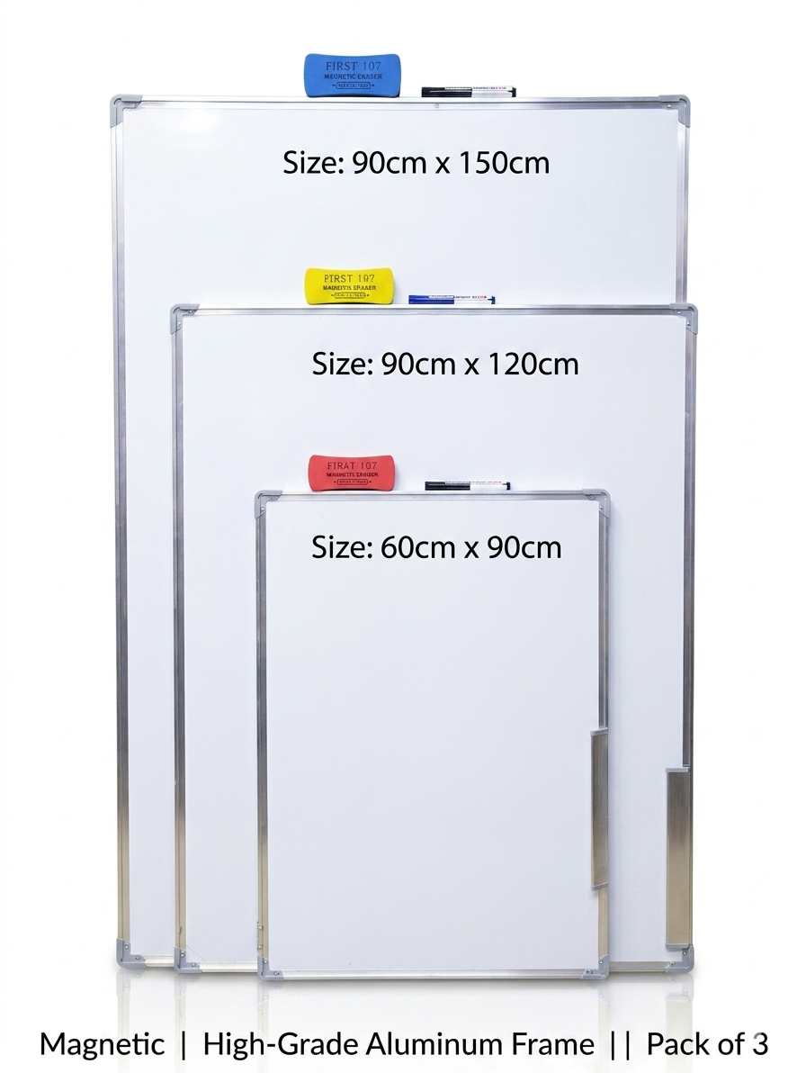 Premium Whiteboard -  Magnetic Writing Board for Office, School, Conference Room & Restaurant, Smooth Easy-Clean Surface, Free Marker & Eraser Included, Order Now for Professional Presentations!.