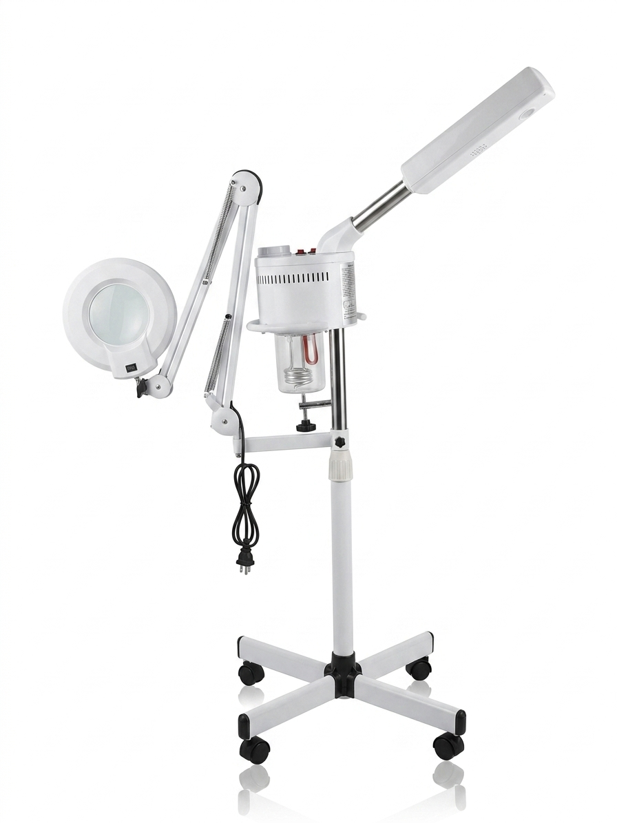 FACIAL STEAMER | Hot Facial Steamer with Magnifying Lamp – Professional Face Steamer & Magnifying Glass for Salon and Home Use, Perfect for deep pore cleansing, facial treatments, blackhead removal.
