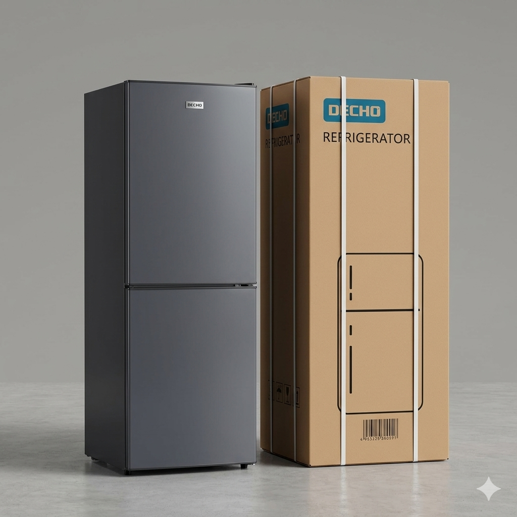 Decho 138L Double Door Refrigerator – Energy Efficient Fridge with Freezer Compartment, Compact Family Cooling Solution