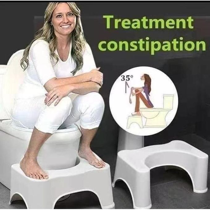 Toilet Step Stool - White - Ergonomic Design for Comfort